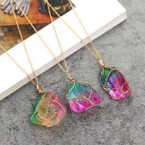 Rainbow Stone Necklace! - Picture 2 of 7